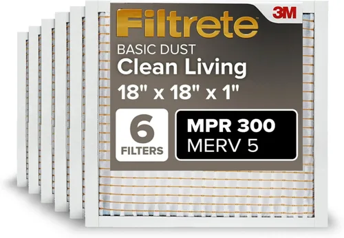 Miniatura 21 de Filtrete Filtro de aire de 12 x 30 x 1, MPR 300, MERV 5, Clean Living Basic Dust Filtros de aire plisados de 1 pulgada (3 meses), 6 filtros