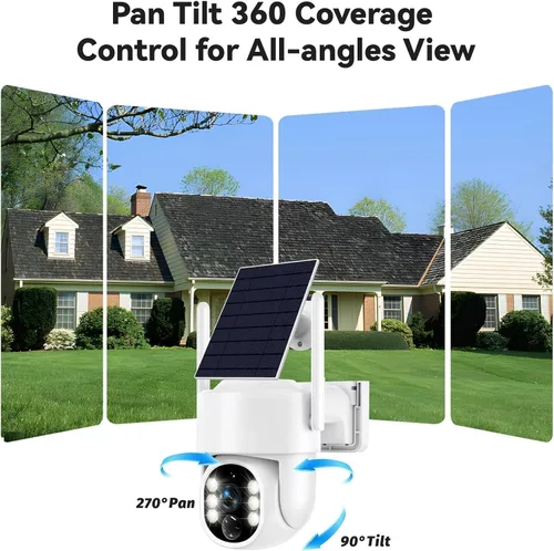 Miniatura 2 de Cámaras de seguridad solares inalámbricas para exteriores, cámara de seguridad WiFi de 5G/2.4 GHz para seguridad del hogar, cámara de seguridad