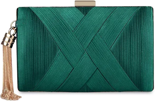BAGLAMOR Bolsos de noche de las mujeres elegante borla bolso embrague bolso para novia boda baile noche fuera fiesta