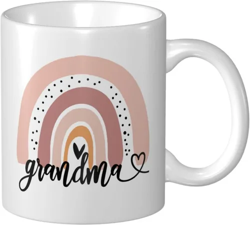 Miniatura 10 de Divertida taza de café para tía, regalo de cumpleaños/Navidad de sobrino/sobrino, taza de cerámica de arte arcoíris para tía, regalo lindo y único