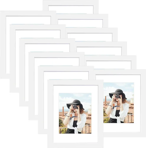 Miniatura 52 de Picrit - Juego de 12 portarretratos de 4 x 6 pulgadas, para fotos de 3.5 x 5 con paspartú o 4 x 6 pulgadas sin paspartú, marcos para colgar