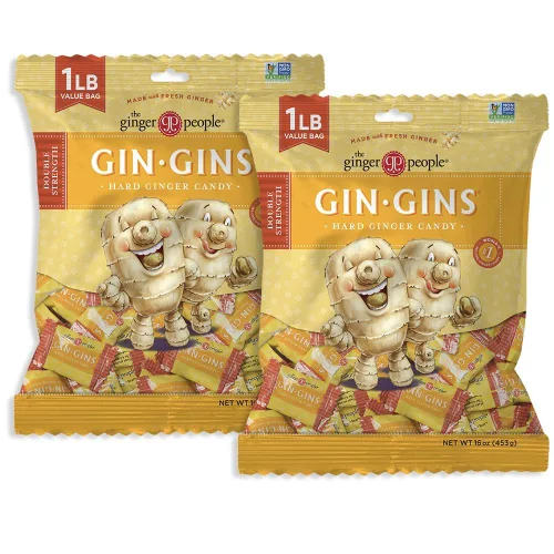 Miniatura 18 de The Ginger People Gin Gins Ginger Gummies - Gomitas dulces de jengibre, antináuseas, 1lb Bolsa