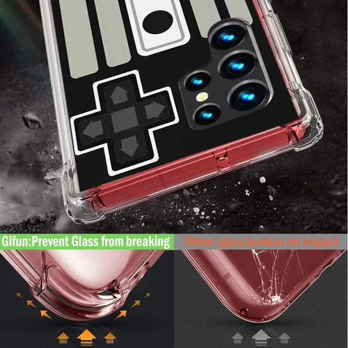 Miniatura 3 de Duro PC Parachoques A Prueba De Golpes Claro Suave Diseño Delgado Patrón Para Samsung Galaxy S22 Ultra 6.8 Pulgadas - Juego Retro Juego Retro Arcade