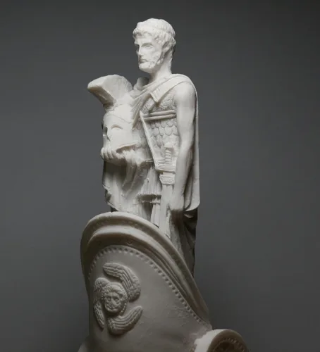 Miniatura 4 de Ares Mars Dios de la guerra Carro griego fundido mármol estatua escultura Figura 9.84