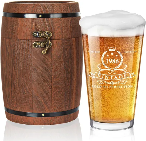Miniatura 14 de LIGHTEN LIFE Regalos de 21 cumpleaños para él, 16 onzas, vaso de cerveza 2005 en caja de barril, regalos de vidrio de cerveza de 21 cumpleaños, vaso