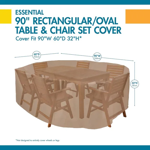 Miniatura 4 de DUCKCOVERS® Essential - Juego de mesa y silla rectangular u ovalada de 90 pulgadas, resistente al agua, funda para mesa y silla al aire libre
