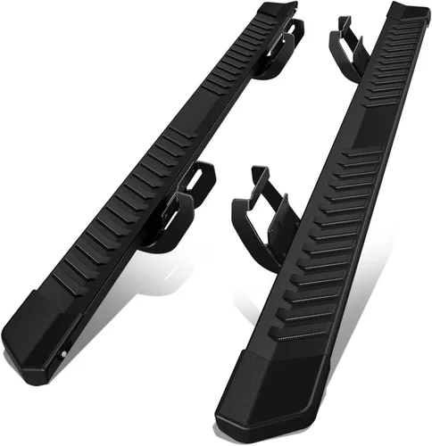 Auto Dynasty - Estribos de 6 pulgadas compatibles con Ford F-150 F-250 F-350 SuperCrew Cab 2015-2024, pasos laterales negros con revestimiento de