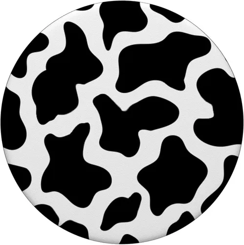 Miniatura 3 de PopSockets - Agarre y soporte para teléfonos y tabletas, diseño de vaca, color blanco y negro