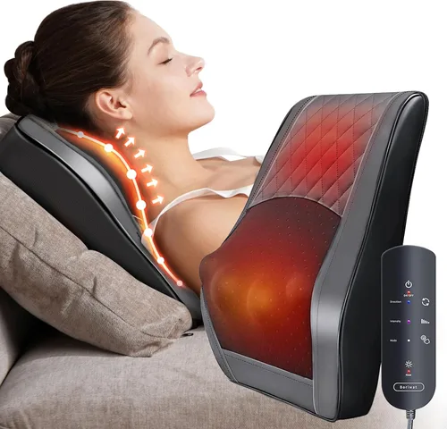 Miniatura 10 de Masajeador de cuello y espalda con calor, masajeadores eléctricos para cuello y espalda, almohada de masaje 3D para espalda, cuello, hombros, alivio