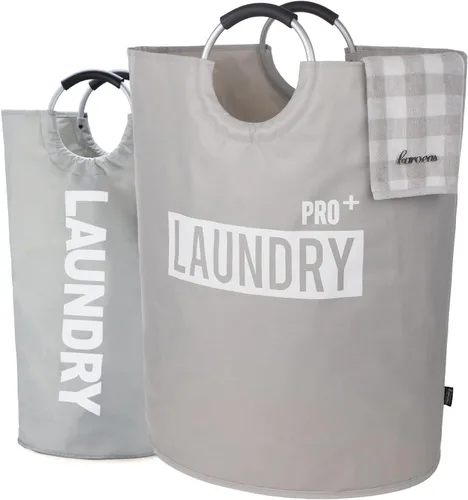 Miniatura 7 de Caroeas Cesta de Ropa de 90L (13 Colores), Cesta de Ropa Impermeable, Bolsa de Ropa con Asas Acolchadas, Cesta de Ropa, Cesta de Ropa Plegable