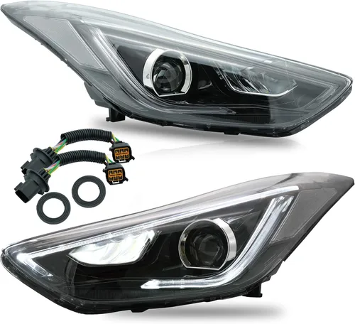 VLAND Conjunto de faros delanteros para Hyundai Elantra 2012-2015 y Elantra Coupe 2013 2014 (no para híbrido) W/DRL, luz frontal LED con señal de