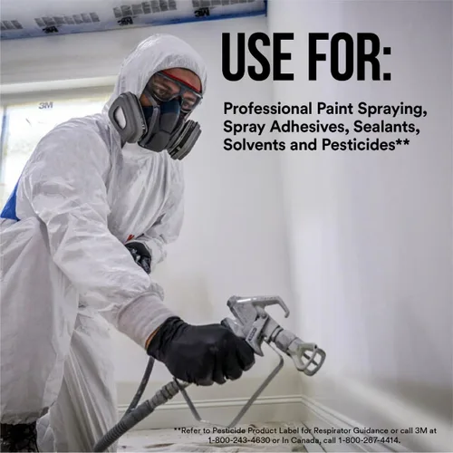 Miniatura 6 de 3M Proyecto de pintura P95/OV Respirador reutilizable de cierre rápido 6502QL, tamaño mediano, cartucho de vapor orgánico aprobado por NIOSH