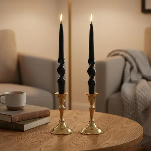 Miniatura 23 de Pink Candlesticks - Juego de 2 velas cónicas en espiral, sin perfume, de 10 pulgadas de largo, velas cónicas sin perfume para decoración del hogar