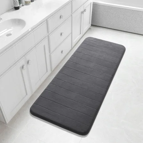 Miniatura 128 de Yimobra Tapete de baño de espuma viscoelástica, súper suave, absorbente, antideslizante, de secado rápido, lavable a máquina, tapete para bañera