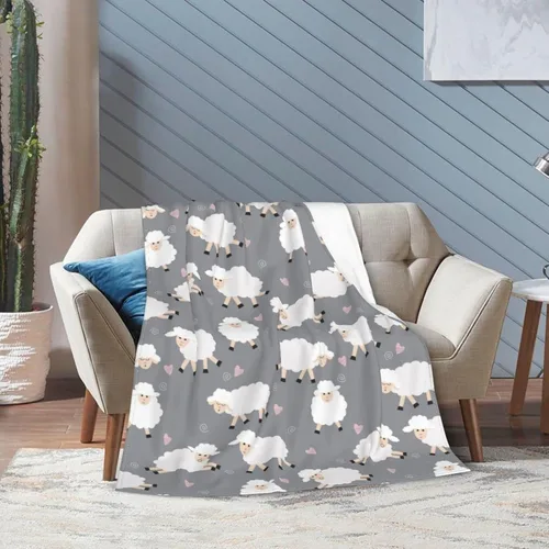 Miniatura 5 de Manta de forro polar de oveja, ligera y ultrasuave, para sofá, cama, campamento, viajes, manta de microfibra súper suave y acogedora de 50 x 40