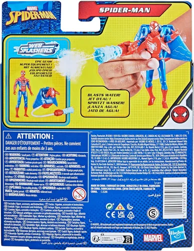 Miniatura 11 de Marvel Spider-Man Aqua Web Warriors - Figura de acción de Spider-Man de 4 pulgadas con accesorio de equipo de agua recargable, figuras de acción