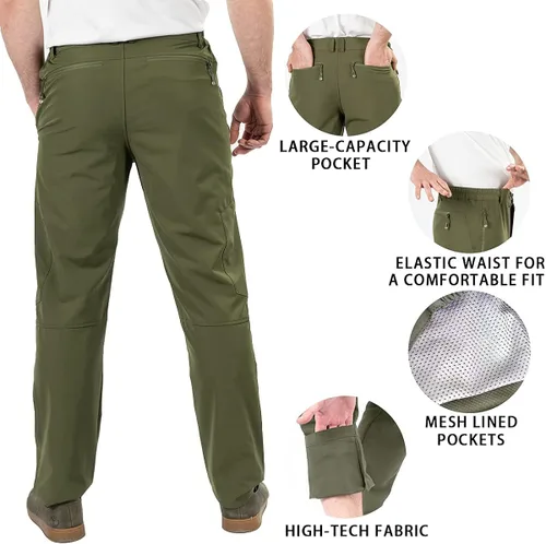 Miniatura 5 de Postropaky Pantalones de pesca para hombre de secado rápido ligeros impermeables para viajes al aire libre escalada pantalones elásticos