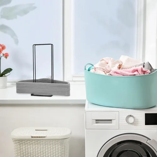 Miniatura 7 de EASTTOWEST Organizador de percha apilador para armario, cuarto de servicio, soporta hasta 110 ganchos de alambre, acero al carbono negro, soporte