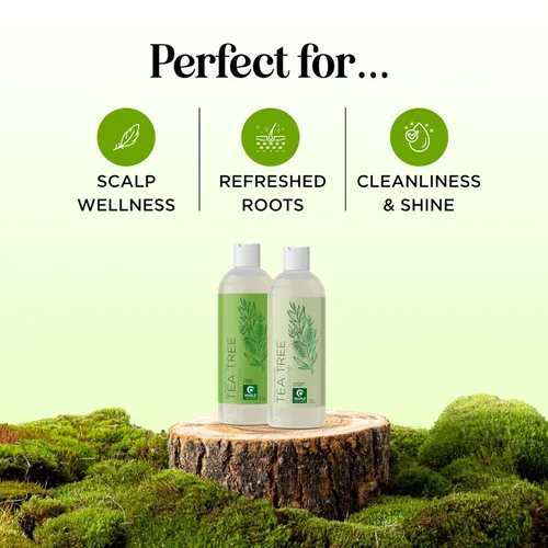 Miniatura 2 de Juego de champú y acondicionador de árbol de té, champú y acondicionador aclarante sin sulfato para el cuidado del cabello graso y el cuero