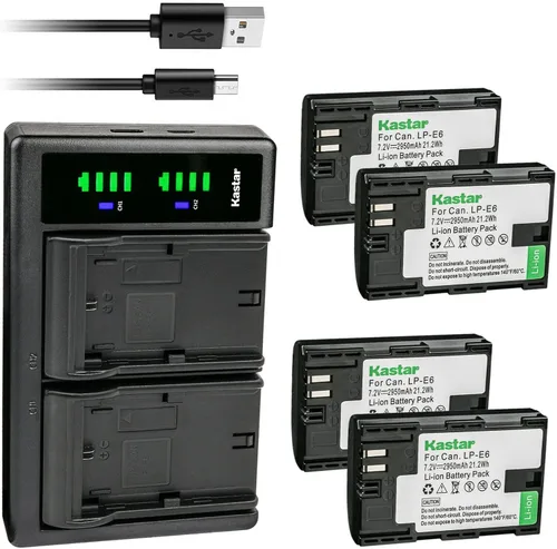 Miniatura 7 de Kastar Cargador de batería USB LP-E6 LTD2 para Canon LP-E6N, LP-E6NH, Canon EOS 6D, EOS 6D Mark II, EOS 7D, EOS 7D SV, EOS 7D Mark II, EOS 60D, EOS