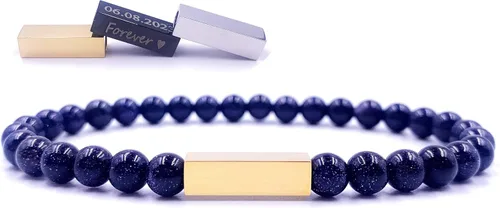 Miniatura 43 de Pulseras de cuentas personalizadas, Pulsera de piedras preciosas de 0.236 in, Pulsera grabada con láser, Pulsera de piedra natural, Pulseras unisex