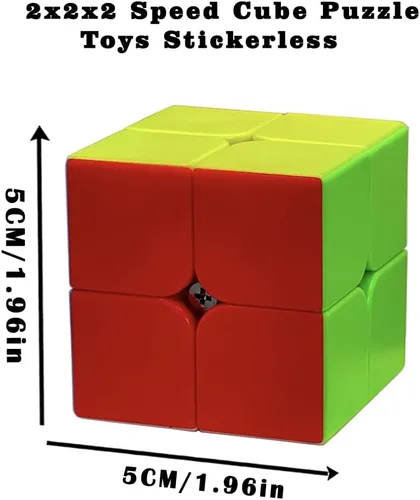 Miniatura 2 de Cubo de velocidad 2x2, rompecabezas clásicos de cubo de 2 x 2 de juguete (sin cosquillas)