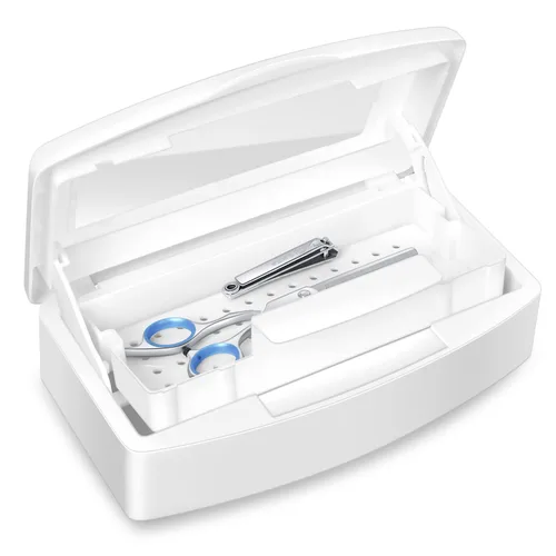 Miniatura 7 de Bandeja de esterilización de plástico, bandeja de esterilización, caja esterilizadora limpia, organizador de almacenamiento para uñas, pinzas, Negro