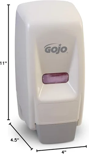 Miniatura 2 de GOJO 903412 despachador de jabón líquido bolsa en caja, 800 ml, 5 3/4 de ancho x 5 1/2 de profundidad x 11 1/8 de alto, blanco.