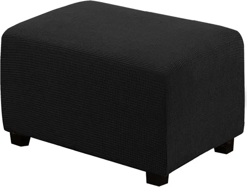 Miniatura 65 de H.VERSAILTEX Funda otomana rectangular de 29 a 34 pies para reposapiés, fundas protectoras para reposapiés, con tela jacquard elástica, gruesa