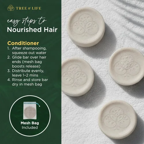 Miniatura 6 de Tree of Life Barra de acondicionador de agua de arroz, cuidado del cabello con proteína de arroz sin sulfato que fortalece, repara y proporciona