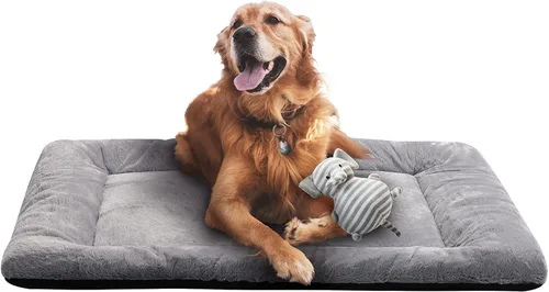 Camas para Perros Almohadilla para Jaula para Perros Medianos/Grandes que se Ajusta a Jaulas de Perros, Almohadilla de Perrera Lavable y Gris