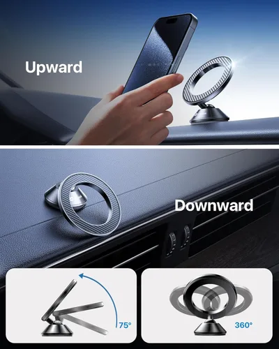 Miniatura 9 de andobil Magsafe Soporte de coche [imán más fuerte y adhesivo 3M mejorado] Soporte magnético para teléfono para tablero de automóvil 360 Soporte