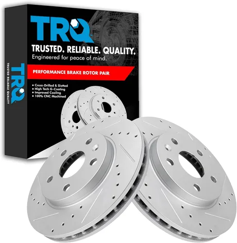 Miniatura 52 de TRQ Juego de rotores de freno de rendimiento trasero con revestimiento G premium compatible con Mazda 6 2014-2021