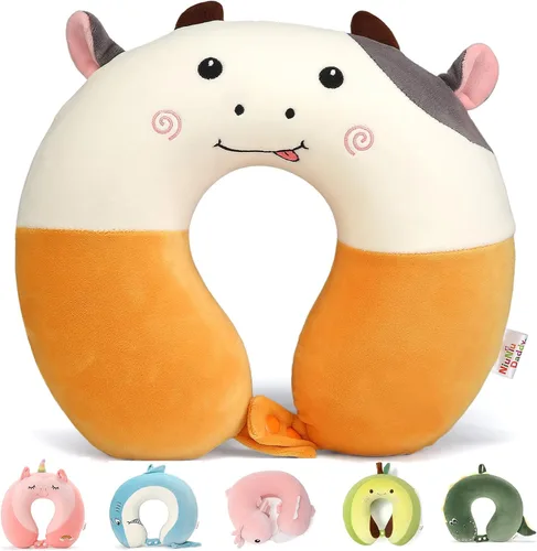 Miniatura 21 de Niuniu Daddy Almohada de viaje para niños, para avión, automóvil, reclinable, soporte para la barbilla del cuello para descansar, evita que