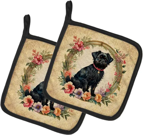 Caroline's Treasures Affenpinscher - Juego de soportes para ollas de cocina, resistentes al calor, almohadillas calientes para cocinar, hornear,