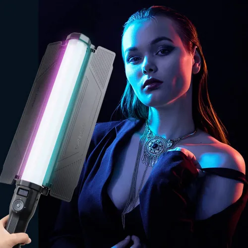 Miniatura 2 de VILTROX Kits de varita de iluminación de video de fotografía de 18 W con soporte de trípode de 79 pulgadas de alto, palo de fotografía, varita