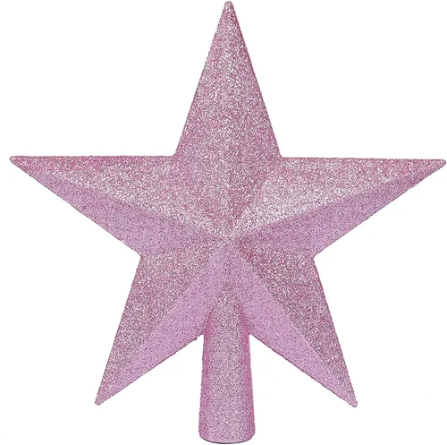 Miniatura 9 de YYCRAFT Adorno de Estrella con Purpurina para la Punta del Árbol Decoración Navideña - 6 Pulgadas, Rojo