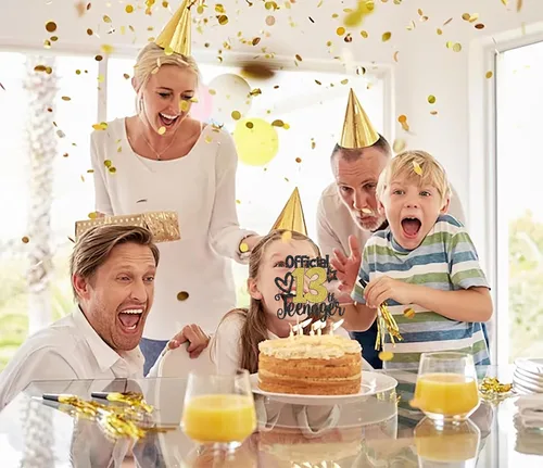 Miniatura 7 de Rsstarxi Paquete de 1 decoración oficial para pastel de 13 cumpleaños con purpurina para adolescentes a 13 años de edad, número 13, fabulosa Negro