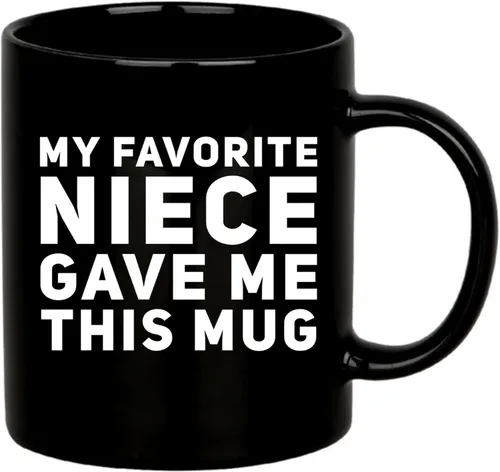Panvola Mi Sobrina Favorita Me Dio Esta Taza - Taza Divertida para Tío y Tía, Regalos de Sobrina y Sobrino, Día de la Madre, Día del Padre, Negro