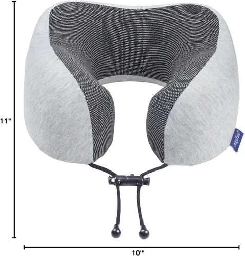 Miniatura 7 de napfun Almohada para el cuello para viajar, almohada para el cuello de viaje mejorada para avión, espuma de memoria 100% pura, almohada de viaje Kit