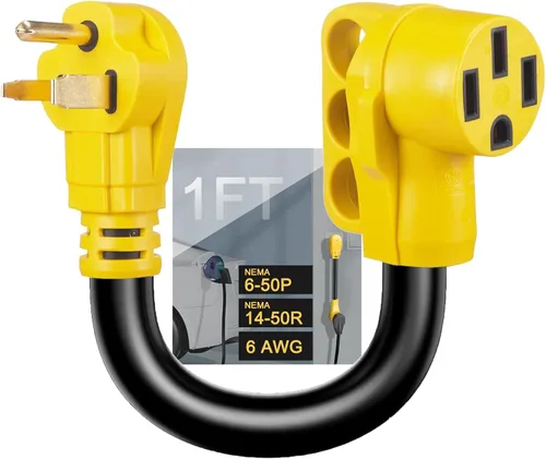 Cable adaptador de cargador NEMA 6-50P a 14-50R EV, STW 6AWG 50 Amp 240V/250 voltios, enchufe de soldador de 3 clavijas a conector de cargador EV de