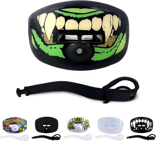 Miniatura 15 de DAMAGE CONTROL Protector Bucal Pacifier – Protector bucal de fútbol americano con correa para casco, protege los dientes, la mandíbula y la boca