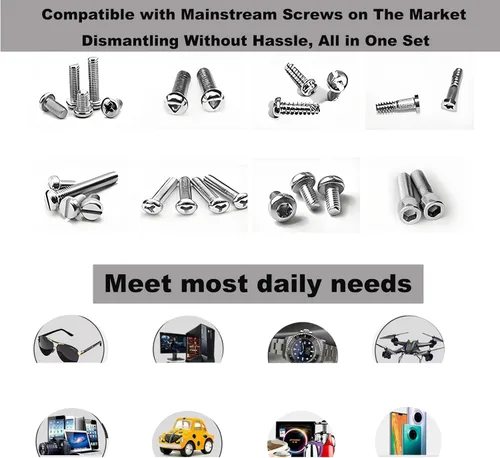 Miniatura 7 de Kit de destornilladores de precisión con funda magnética de aleación de aluminio de empuje para abrir, 24 puntas para teléfono, computadora, reloj