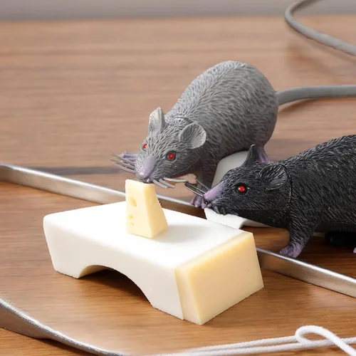 Miniatura 8 de 4 piezas de juguete pequeño de ratas falsas, juguetes de ratón de plástico realistas, accesorios de broma de rata para suministros de fiesta del día