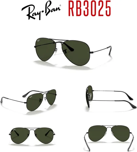 Miniatura 84 de Ray-Ban RB3025 - Lentes de sol de aviador de metal para hombre y mujer + paquete con kit de cuidado de gafas iWear de diseñador