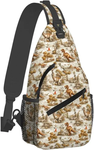 Small Crossbody Bags for Women Men - Vintage Dinosaur Print Adjustable Shoulder Bag Fanny Packs Belt Sling Bag Crossbody Purses Backpack for Travel