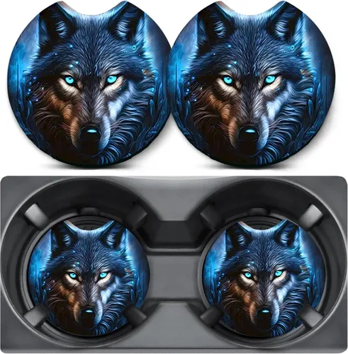 Miniatura 11 de Paquete de 2 posavasos para automóvil para portavasos, posavasos para portavasos de automóvil Trio Cats, tapete de goma antideslizante