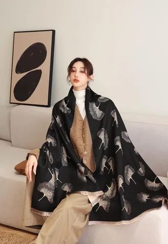 Miniatura 25 de iCuviy Bufanda grande de moda para invierno, chales y envolturas para mujer, extra suave, sensación de cachemira, bufandas frías para mujer