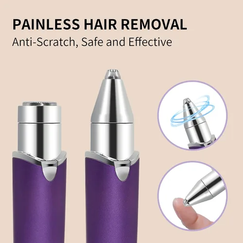 Miniatura 3 de Recortador facial de cejas, depilación facial para mujeres, afeitadora facial suave e indolora, afeitadora de cejas para mujeres, removedor de vello