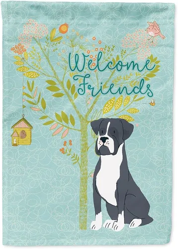 Miniatura 106 de Caroline's Treasures BB7594GF Bandera de jardín de Husky siberiano con texto en inglés "Welcome Friends" - Bandera decorativa para patio exterior